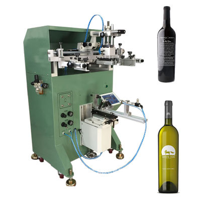 कांच की बोतलों के लिए 200V 110V 5-7BAR बेलनाकार स्क्रीन प्रिंटिंग मशीन
